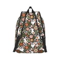 thumbnail image 3 of Daiia Rabbits on Floral Vintage Canvas Backpack for Men and Women ,Hiking Backpack,Travel Laptop Bag for School,Large Capacity Backpack, 3 of 8