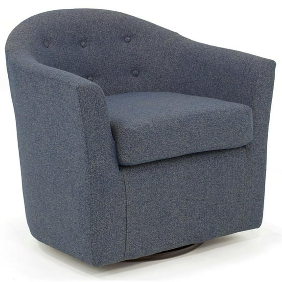 Fox Hill Trading Marissa Traditional Fabric Tufted Swivel Chair in Lilac Purple