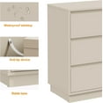thumbnail image 4 of RoyalCraft Wide Nightstand with 3 Drawers, Modern Chest of Drawers for Bedroom, Large End Table with Hidden Pull-Out System, Wooden Dresser for Living Room, Entryway, Beige, 4 of 15