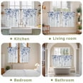 thumbnail image 6 of Blue Eucalyptus Kitchen Curtains, Botanical Plant Rustic Branch Floral Light Filtering Window Curtain Panels, 2Pcs Rod Pocket Window Treatments Set for Cabin Bathroom Bedroom 52x45 Inches, 6 of 9