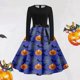thumbnail image 1 of Vestidos de Verano Para Mujer, Vestido Camisero Con Estampado de Halloween | Estilo Retro de Manga Larga Para La Moda de Otoño de Mujer, 1 of 3