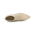 thumbnail image 4 of BLISSFUL STEP Bottines à Talons Aiguilles pour Femmes à Bout Pointu avec Fermeture Éclair Beige 9, 4 of 8