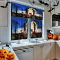 thumbnail image 3 of Halloween Moon Tree Kitchen Curtains Window Curtains and Valances Set 36 Inch, Pumpkin Witch Horror Night Short Tier Curtain for Kitchen, Spooky Small Kitchen Decor, 3 of 6