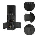thumbnail image 4 of Gray Corner Bar Cabinet with 8 Bottle Slots and Double - Door Access | In Primary Living Spaces, Practical Storage Option, 4 of 5