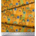thumbnail image 2 of Soimoi Poly Georgette Fabric Leaves & Floral Clip Art Print Fabric by Yard 52 Inch Wide, 2 of 3