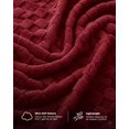 thumbnail image 2 of Utopia Bedding Plush Checkered Fleece Blanket Burgundy Queen, 90x90 Inch Travel Friendly, Soft Cozy Throw Blanket for Couch, Sofa, Bed - Home Decor Gift for Kids, Women and Men, 2 of 5