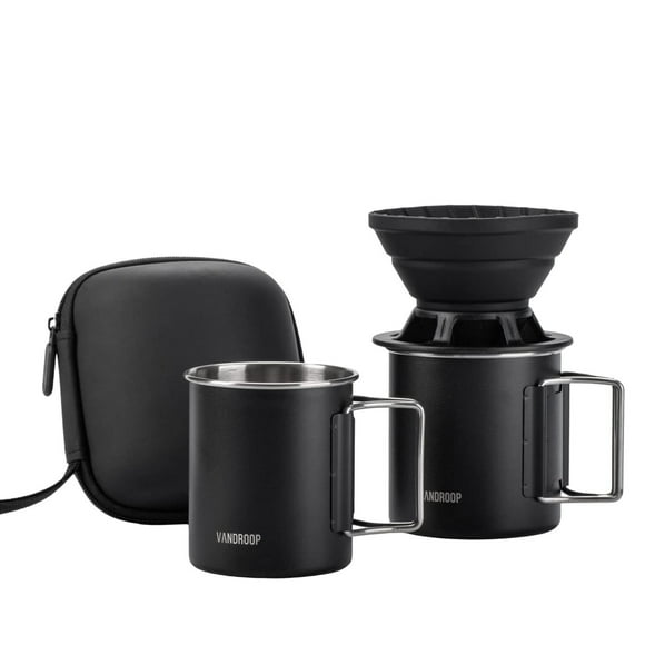 Vandroop - Juego de cafetera portátil de silicona plegable, perfecto para viajes, camping, hogar (ta