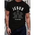 thumbnail image 1 of Classic Christian Slogan Pattern Print Men's T-shirt, Graphic Tee Men's Summer Clothes, Men's Outfits Tee For Adult, Men, Women, Teen, Teenager, Adolescent, Youth., 1 of 6