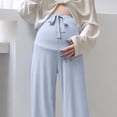 thumbnail image 6 of Taqqpue Women's Maternity Pants Wide Leg Over The Belly Pregnancy Pajama Pants Maternity Clothes Loose Casual Yoga Lounge Trousers for Women, 6 of 8