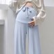 thumbnail image 4 of Pantalones de Vestido de Pierna Ancha Estilo de la Maternidad Pantalones de Seda de Hielo para la Primavera Y el Verano, Pantalones de Pierna Recta Transpirables Delgados con Sensación Colgante, Ropa, 4 of 7