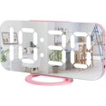 thumbnail image 1 of Reloj despertador digital, pantalla de espejo LED grande, 2 puertos de carga USB, brillo ajustable automáticamente, hermoso reloj moderno en dormitorio y oficina,, 1 of 5