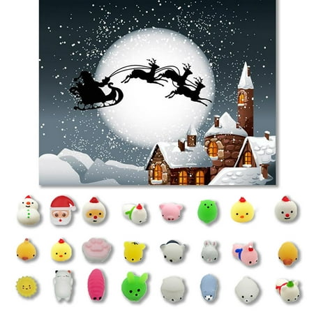 24PC Christmas Toys Mini Cute 2019 HOTSALES Squeeze Funny Toy Soft Stress Relief Toy DIY