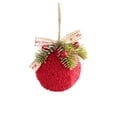 thumbnail image 2 of Adorno Navideño de Tela con Flecos Rojos y Bordes Blancos, con Cascabeles y Muñeco | Decoración Colgante Hecha a Mano de Poliéster Suave | Adorno Navideño Ligero y Reutilizable para Árbol, Papel de R, 2 of 6