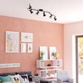 thumbnail image 4 of Alto 6 Light LED Matte Black with Gold Satin Brass Accents Mid-Century Modern Swing Arm Directional Ceiling Spot Fixture with Metal Shades, 4 of 6