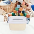 thumbnail image 4 of LEEYNEER Plastic Storage Box for Organizing Toys and Small Items Beige Color with Lid Compact Size, 4 of 8