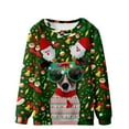 thumbnail image 1 of Penkiiy Chandails pour Hommes Mode Décontractée de Noël Chandail Chandail Impression 3D Manches Longues Col Rond Chandail Haut Chemise Blouses Chandails Rouges, 1 of 5