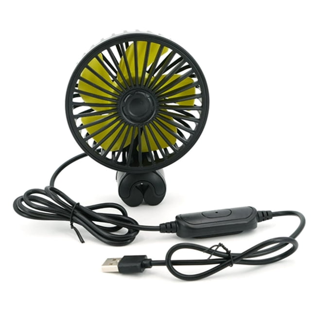 POINTERTECK Ventilateur de Voiture USB 3 Vitesses Ventilateur de Refroidissement de Voiture Réglable Ventilateur de Refroidissement de Voiture USB Circulateur d'Air Alimenté Ventilateur Électrique Portable avec Feuille Parfumée pour les Voitures Camping Poussette Cuisine Salle de Bains