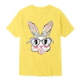 thumbnail image 3 of Gzbliryd Easter Day Shirts Skateboard Bunny Tees Short Sleeve Cotton Tee Tops for Little Girl Girls Summer Clothes (Yellow,12-13 Years), 3 of 3