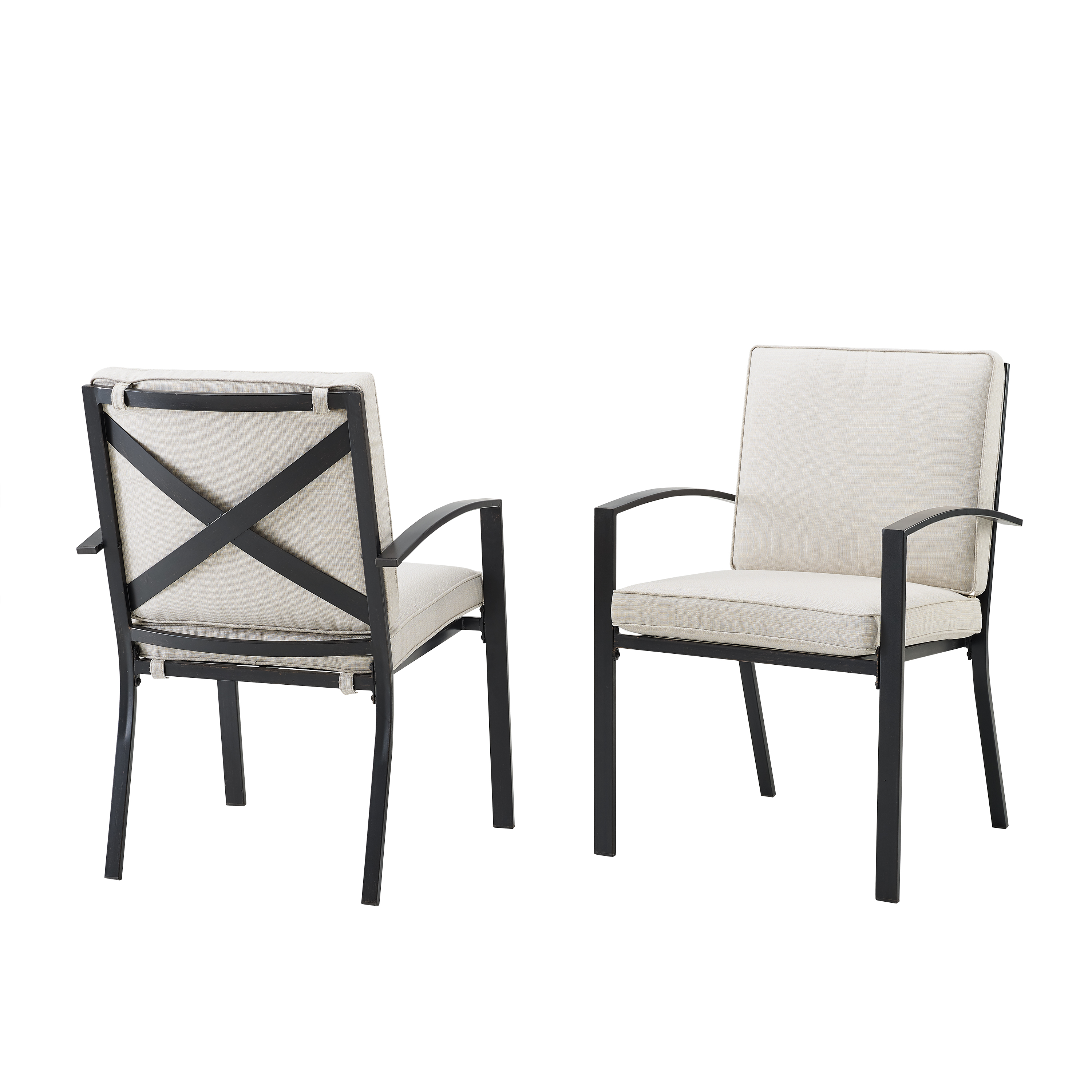 Crosley Furniture Kaplan Fabric Outdoor Dining Chair Set in Oatmeal (Set of 2) - image 4 of 12