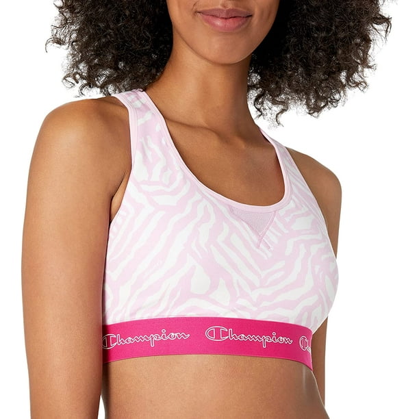 Champion Womens The Authentic Sports Bra, S, Abstract Zebra