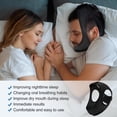 thumbnail image 2 of Hemvt Breathable and Reusable Stop Snoring Chin Strap, Anti Snore Chin Strap for Sleeping for Men & Women, Adjustable Airflow Jaw Strap, Black, 2 of 6