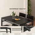 thumbnail image 5 of Kitchen Table Set for 4, Lofka Dining Table Set with MDF Bench, Chair and Storage Rack for Small Spaces|Studio|Kitchen, Black, 5 of 8