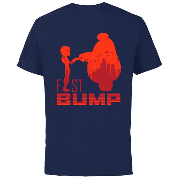 Disney Big Hero 6 Hiro and Baymax Fist Bump Friends T-Shirt - Short Sleeve Cotton T-Shirt for Adults - Customized-Navy