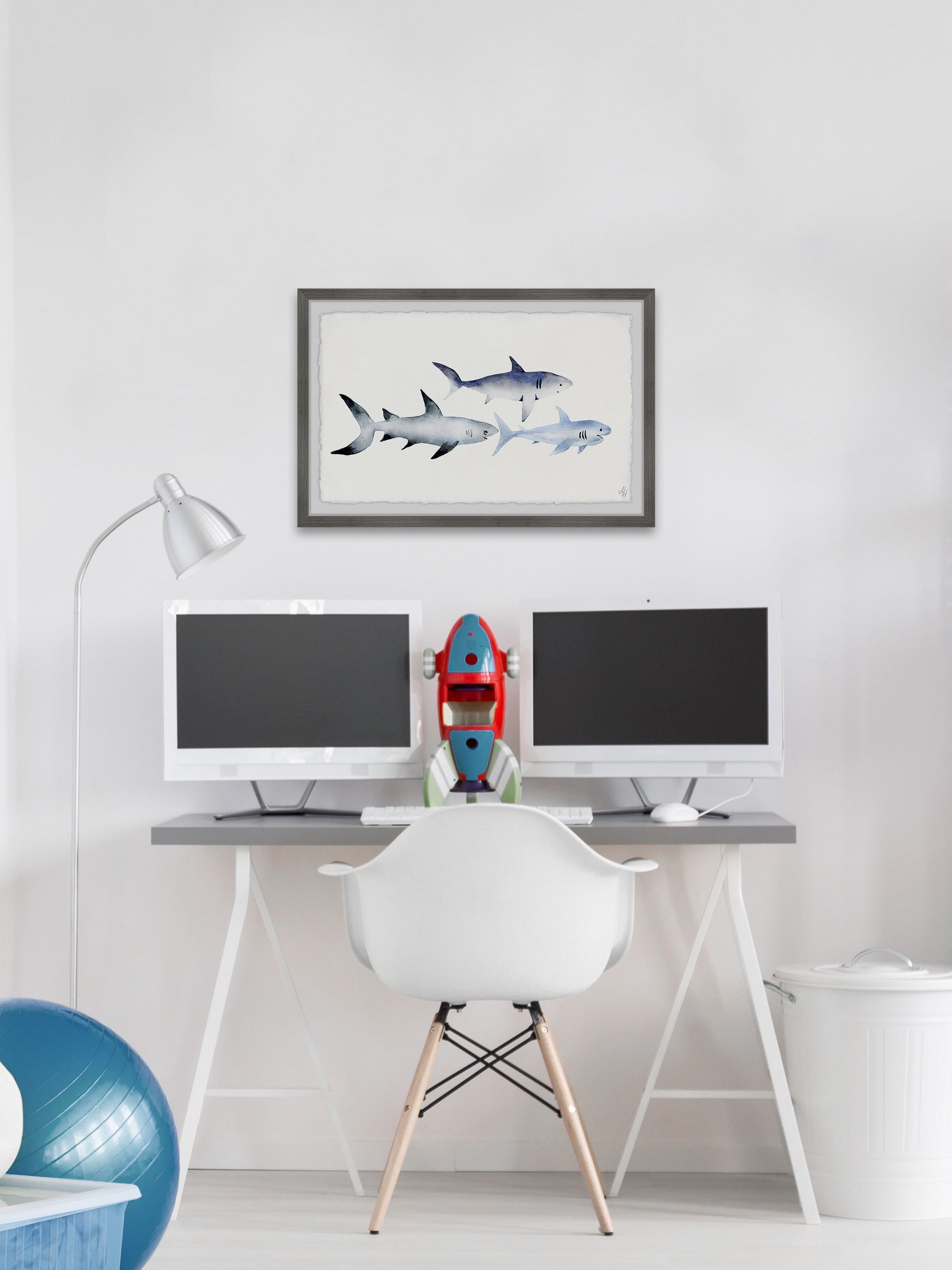 Marmont Hill Follow the Sharks Framed Wall Art