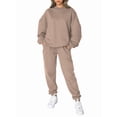 thumbnail image 3 of Lounge Sets for Women 2 Piece Travel Vacation Outfits Fall Sweatsuit Tracksuit Khaki M, 3 of 8