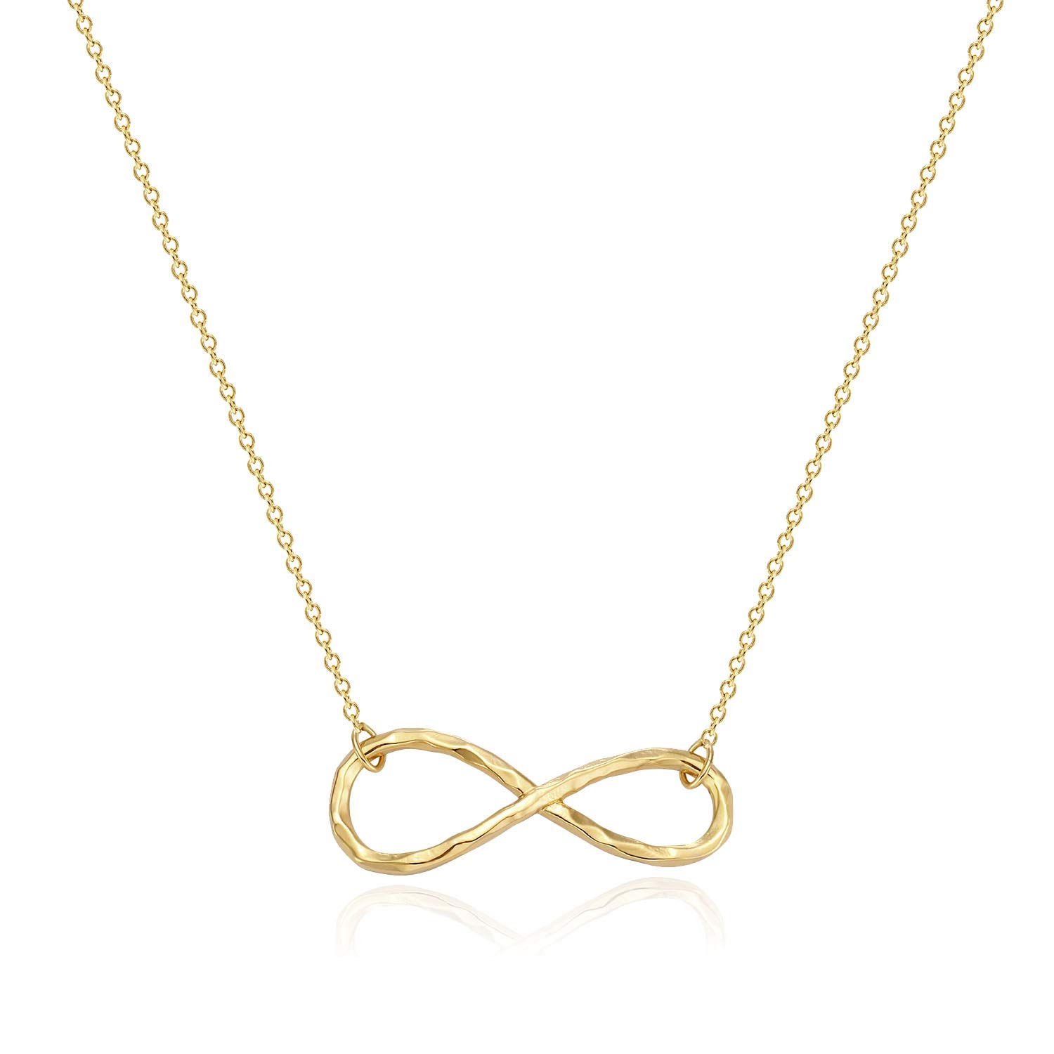Fettero 14K Gold Plated Simple Double Circle Interlocking Infinity Hammered Pendant Necklace for Women Jewelry Gift - image 1 of 5