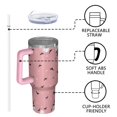 thumbnail image 4 of Pink Ghost Bat Halloween Pattern Tumbler with Handle and Lid,40oz Double Wall Vacuum Insulated Tumbler,Cups Gift for Women and Men, 4 of 7