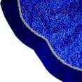 thumbnail image 3 of Northlight 48" Royal Blue and Silver Swirl Christmas Tree Skirt with Scalloped Trim, 3 of 3