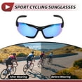 thumbnail image 3 of Unique Bargains 1 Pcs Motorcycle Riding Goggles Anti-glare Tri-acetel Cellulose PC UV400 Cycling Sunglasses Ice Blue Lens Black Frame, 3 of 6