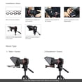 thumbnail image 4 of Smartphone/Tablet/DSLR Camera Teleprompter Prompter with Remote Control Lens Adapters Cleaning Cloth Supports Wide Angle Lens for Stage Speech Live Streaming Online Video Vlog, 4 of 7