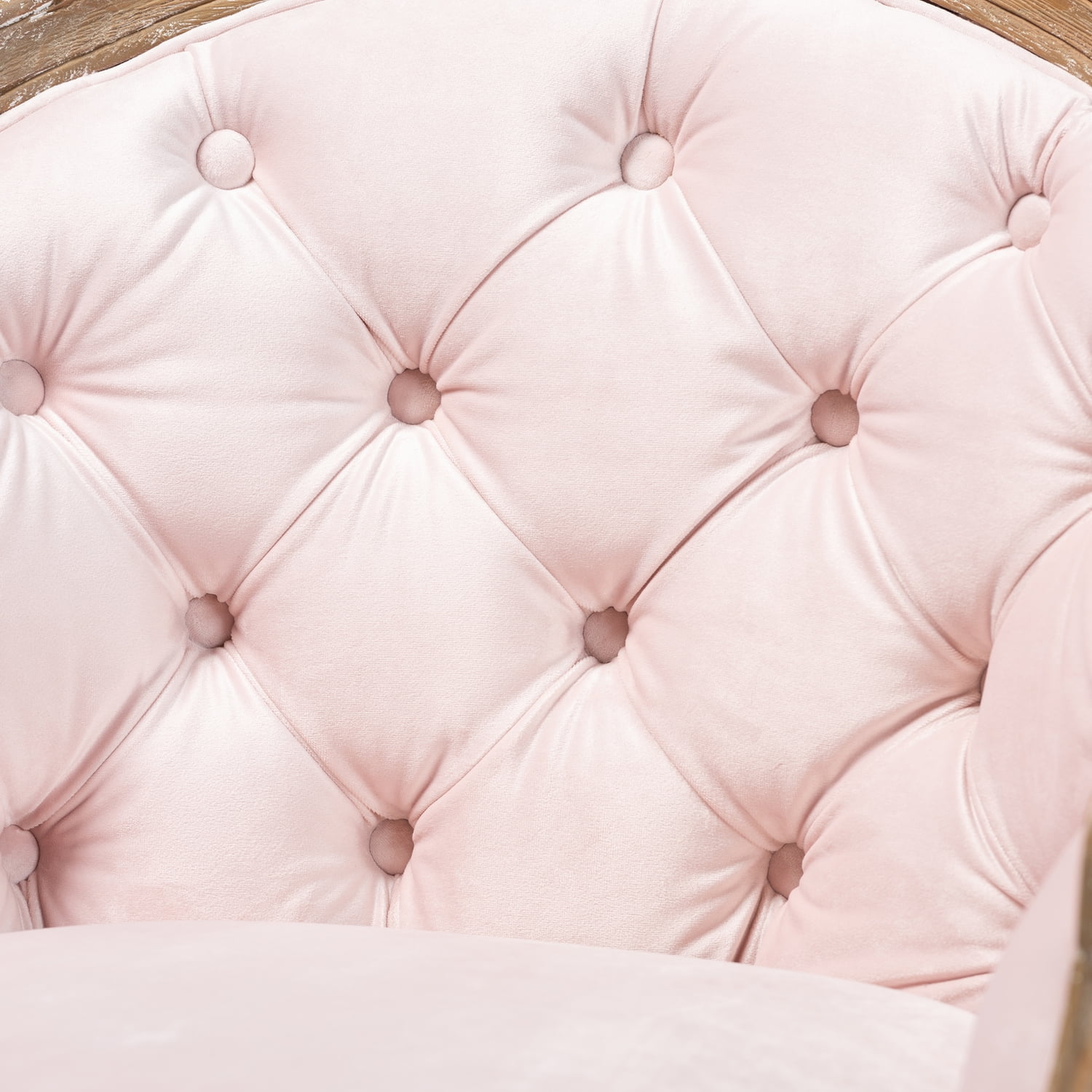 Baxton Studio Genevieve Traditional French Provincial Light Pink Velvet Upholstered White-Washed Oak Wood Armchair
