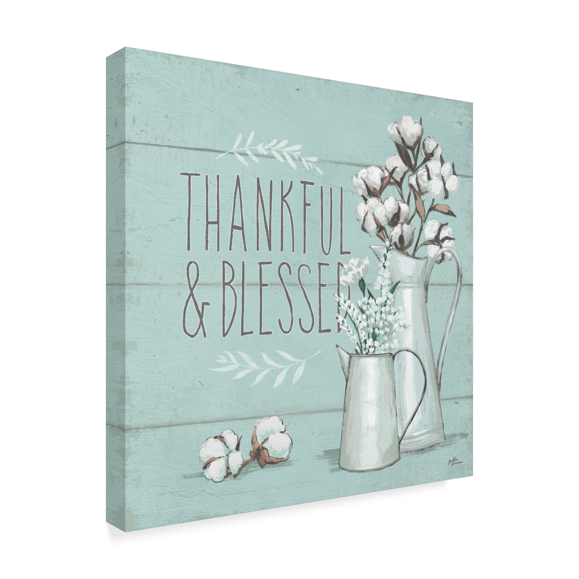Trademark Fine Art 'Blessed V Mint' Canvas Art by Janelle Penner