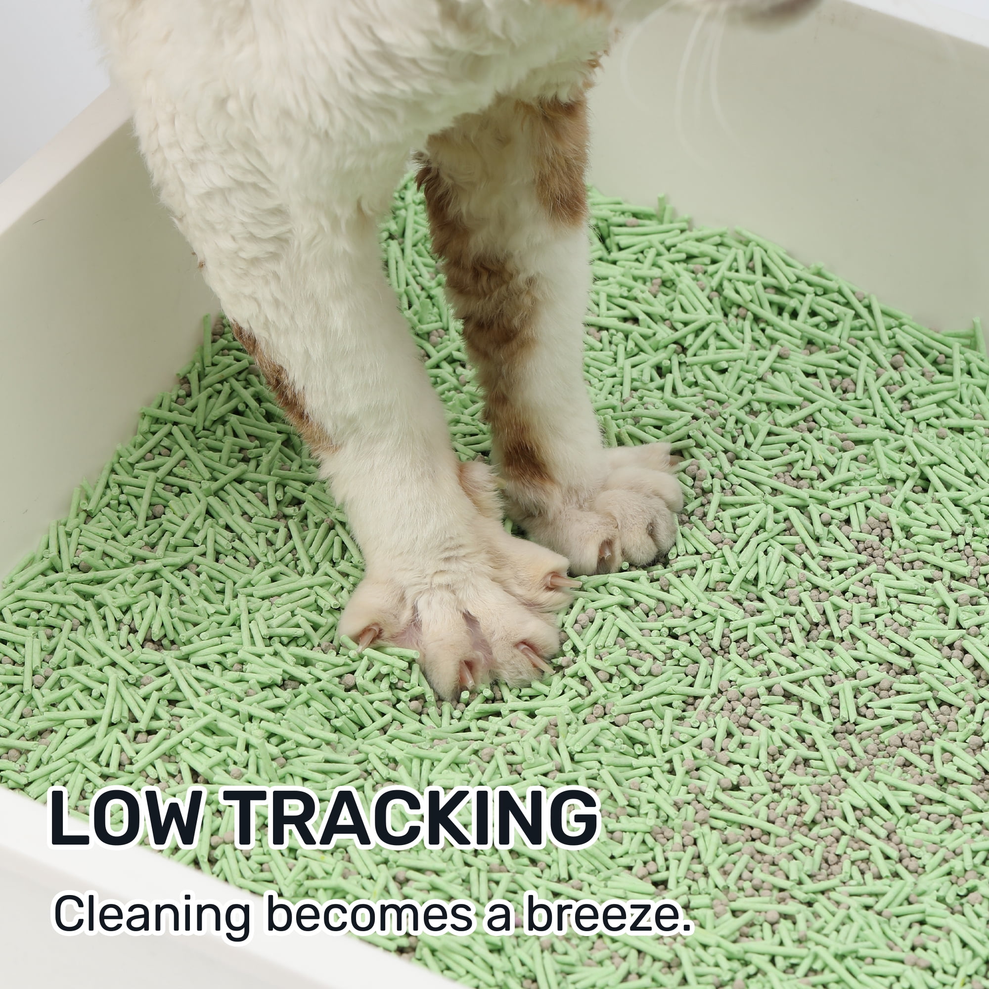 PURPURLAND Tofu Cat Litter 8.8/17.6LB Clumping Cat Litter, Odor Control With Green Tea Scent, Dust Free And Easy To Agglomerate, Disposable In The Toilet