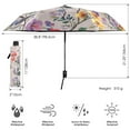 thumbnail image 3 of FORMRS Travel Umbrella Folding Auto Open Close Windproof Rain UV Protection, Purple Floral Pattern, 3 of 8
