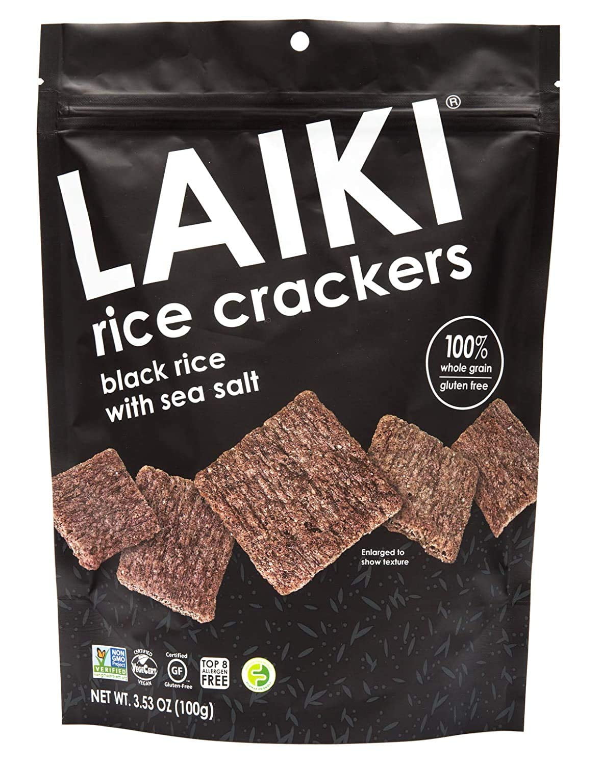 Laiki Rice Crackers Black Rice -- 3.53 oz Pack of 2