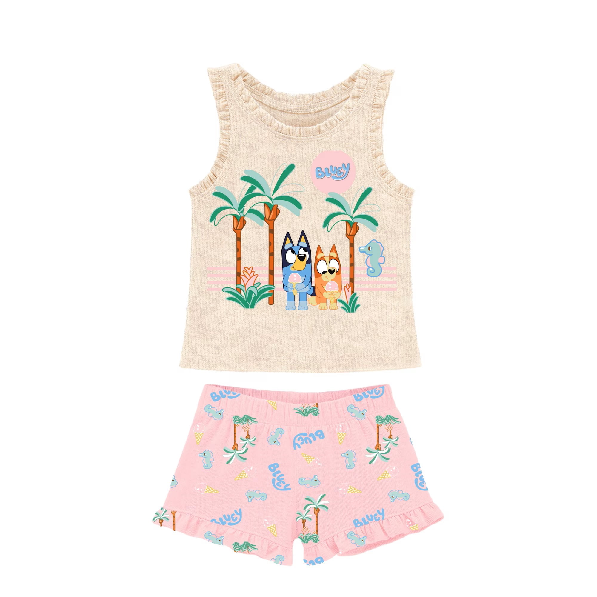 Bluey Toddler Girl Short Set, Sizes 12 Months-5T