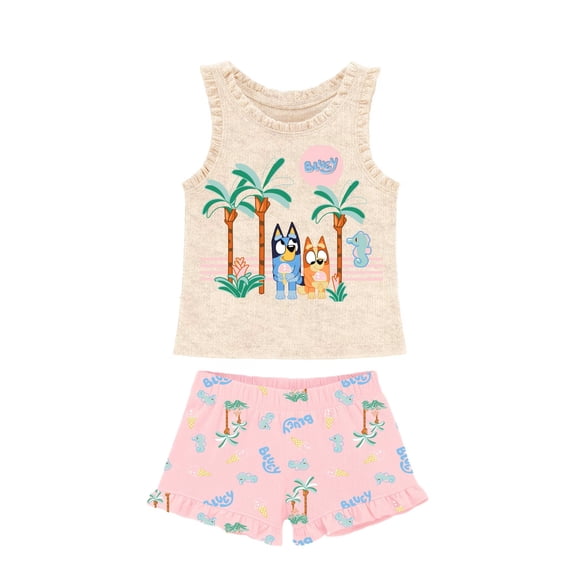 Bluey Toddler Girl Short Set, Sizes 12 Months-5T