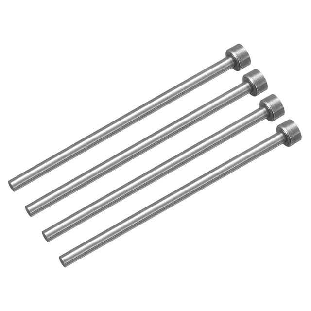 Straight Ejector Pin, 4mm Dia 65Mn Steel Round Tip Punch 100 Long 4Pcs