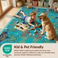 thumbnail image 4 of Design&I 3'x5' Washable Accent Rug Pet Friendly & Non-Slip Built-In Grip Ocean Coral Seascape Marine Reef Border Fish Turtle Nautical Playful Expressive for Bedroom, Walk-in Closet, 4 of 7