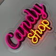 thumbnail image 2 of Glowneon Candy Shop Neon Print Sign, Sweet Candy Shop Wall Decor, 2 of 4