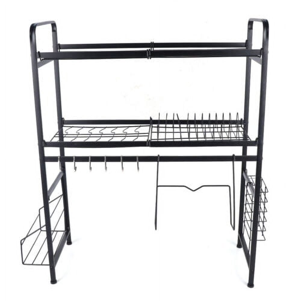 Over the Sink Dish Drying Rack 2-Tier Kitchen Shelf Cutlery Drainer H31.5" W25"