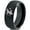 Black Dome Tungsten, variant on Tungsten Ninja Star Throwing Martial Arts Band Ring 8mm Men Women Comfort Fit Black Dome Polished
