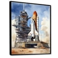 thumbnail image 2 of Designart "Launch of the Space Shuttle I" Space Shuttle Floater Framed Wall Decor, 2 of 7