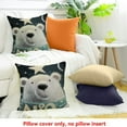 thumbnail image 4 of ZFLMY Merry Christmas Bright Decorative Throw Pillow Covers Polar Bear Penguin Navy Blue Cushion Case Decor, Winter Snowflake Holiday Home Decoration for Sofa Couch 18x18in, 4 of 5