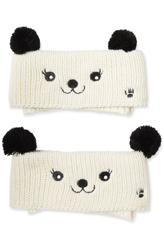 bearpaw women's bear knit boot cuffs, ivory bear, os