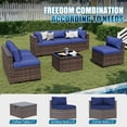 thumbnail image 3 of Sunmthink 7-Piece Wicker Patio Furniture Sets, Outdoor Conversation Set with 4 Inches Thick Cushions and Waterproof Cover, 3 of 6